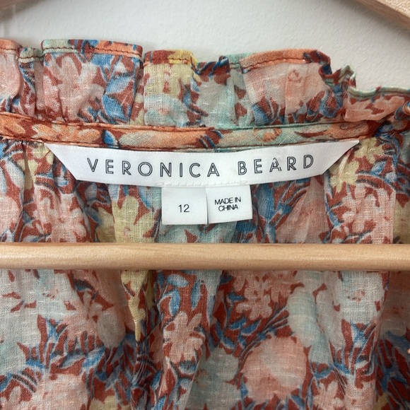 Veronica Beard Blouse Size 12 Cotton Floral - Picture 4 of 6